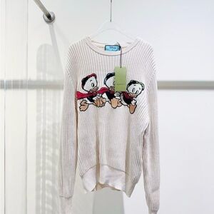 Authentic Gucci Cream Sweater with Cartoon Design